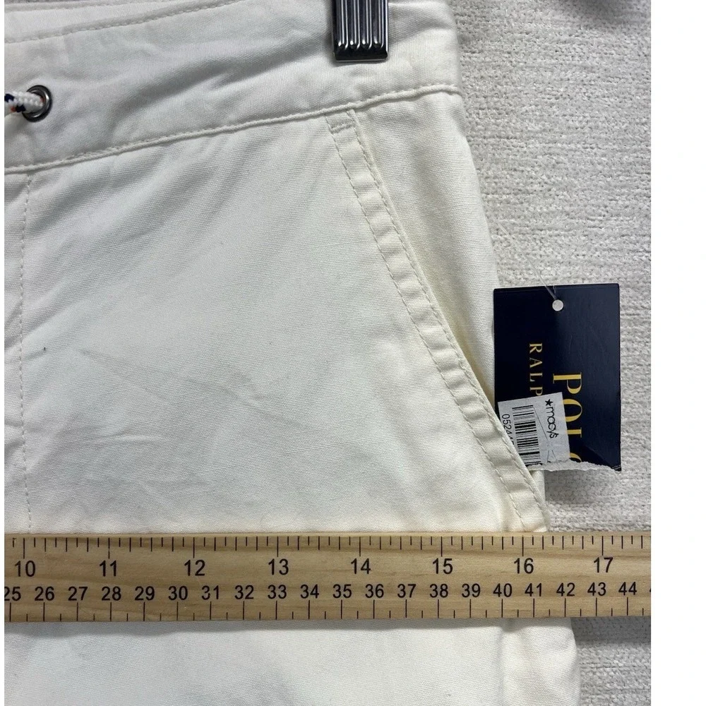 Polo Ralph Lauren‎ Chino Shorts Kids Size 12 White Nevis Cotton Pony Logo NWT
